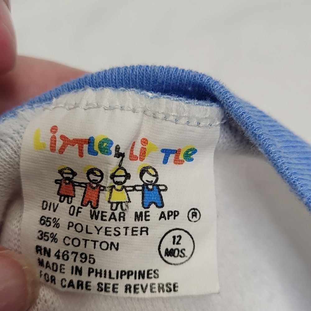 VINTAGE 90s air patrol airplane long‎ sleeve snap button bodysuit 6-12 months - Picture 7 of 9